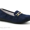 Inea POL Velours Marine - Mocassin Souple Femme - Cuir Bleu Marine