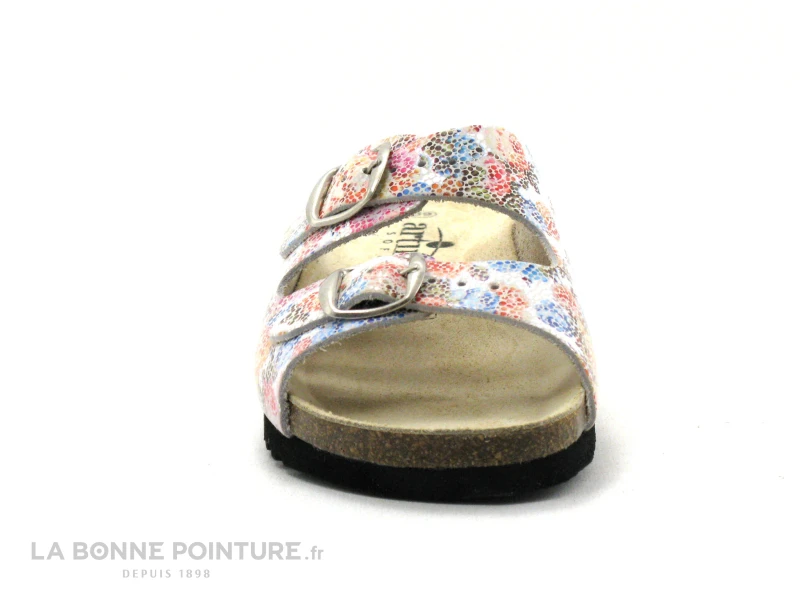 Artika Soft BASQUE Vaq Roses - Blanc - Multicolore - Mule Femme 2 Artika Soft BASQUE Vaq Roses - Blanc - Multicolore - Mule Femme – Image 2