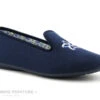 RYB 700-9000 - Pantoufle Femme Bleu Marine - Fleur Brodee