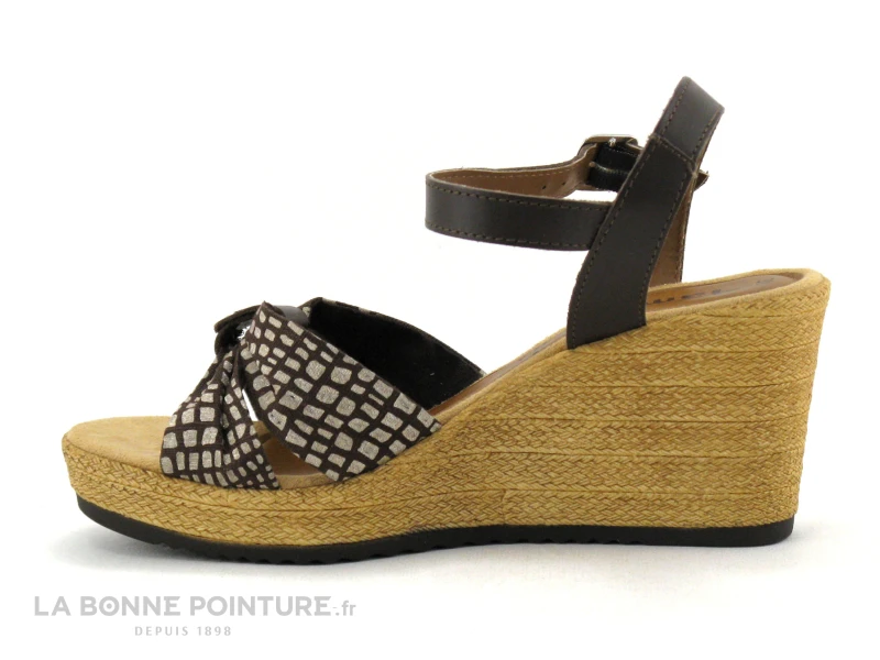 Tamaris 1-28346-20 Chocolate-Dots - Nu-pieds Talon Compense 3 Tamaris 1-28346-20 Chocolate-Dots - Nu-pieds Talon Compense – Image 3
