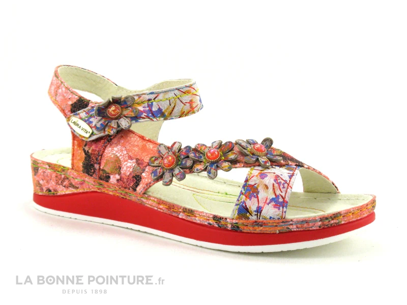 Laura Vita BRCUELO 91 Cerise - Sandale Reglable Femme Avec Scratches 1 Laura Vita BRCUELO 91 Cerise - Sandale Reglable Femme Avec Scratches