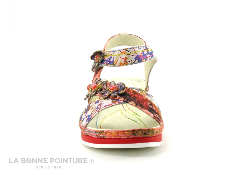 Laura Vita BRCUELO 91 Cerise - Sandale Reglable Femme Avec Scratches 2 Laura Vita BRCUELO 91 Cerise - Sandale Reglable Femme Avec Scratches – Image 2