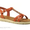 Eva Frutos 1113 Corail - Serpent - Sandale Femme Bride Salome