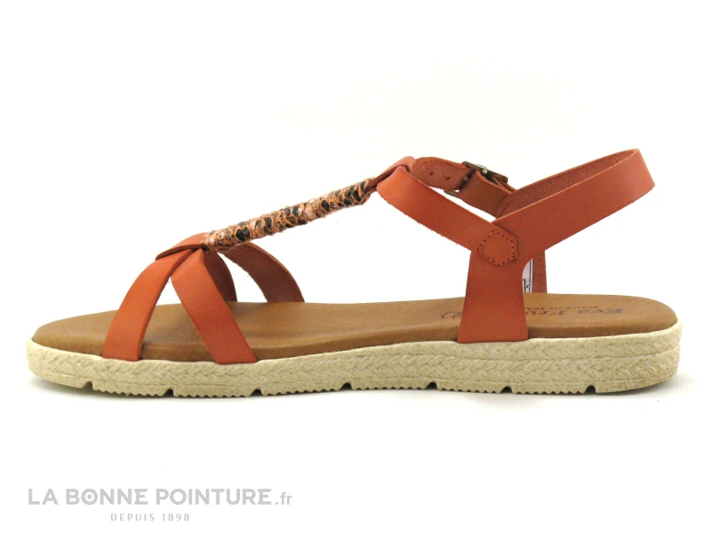 Eva Frutos 1113 Corail - Serpent - Sandale Femme Bride Salome 3 Eva Frutos 1113 Corail - Serpent - Sandale Femme Bride Salome – Image 3