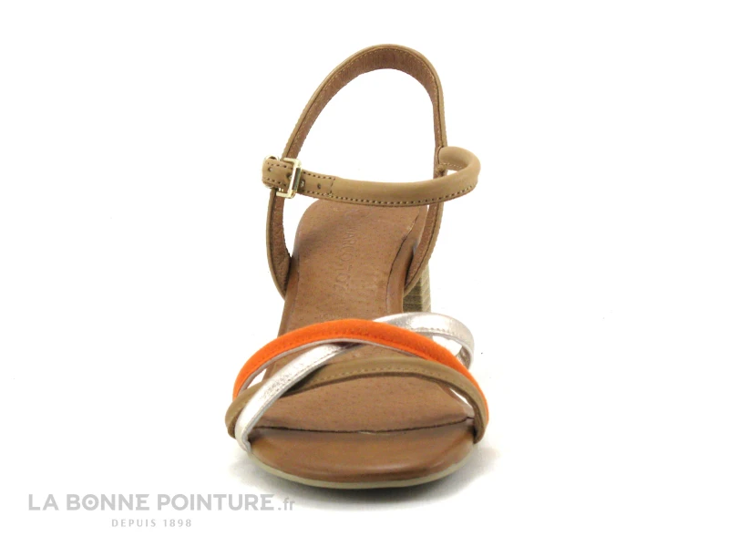 Marco Tozzi 2-28357-20 Cognac Comb - Sandale Talon Carre 2 Marco Tozzi 2-28357-20 Cognac Comb - Sandale Talon Carre – Image 2