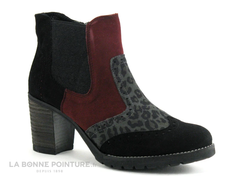 Geo Reino CALAFAL Noir Leopard Bordeaux - Bottine Talon 1 Geo Reino CALAFAL Noir Leopard Bordeaux - Bottine Talon
