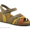 Inter Bios 5637 Kaki Moutarde Orange - Sandale Compensee Femme
