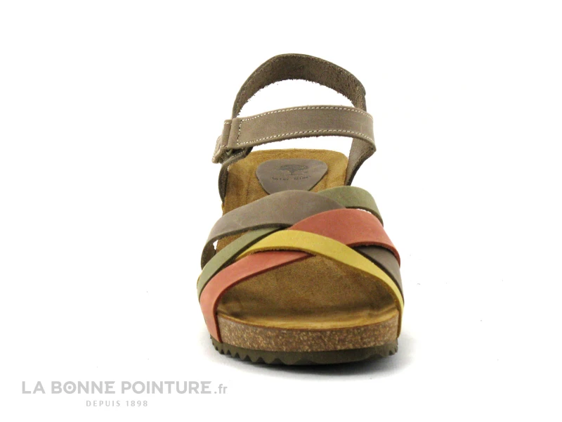 Inter Bios 5637 Kaki Moutarde Orange - Sandale Compensee Femme 2 Inter Bios 5637 Kaki Moutarde Orange - Sandale Compensee Femme – Image 2