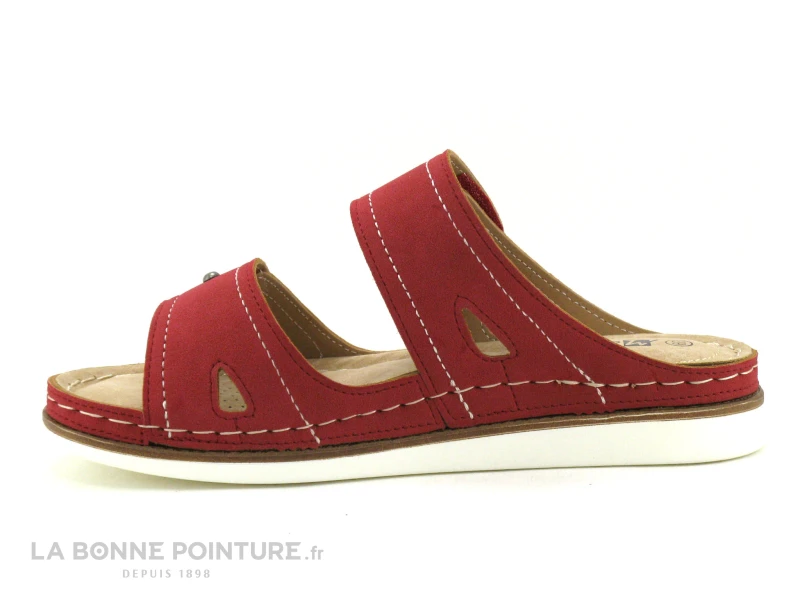 Morans BRIEC Rouge Fonce - Mule Femme Avec Bride Velcro 3 Morans BRIEC Rouge Fonce - Mule Femme Avec Bride Velcro – Image 3