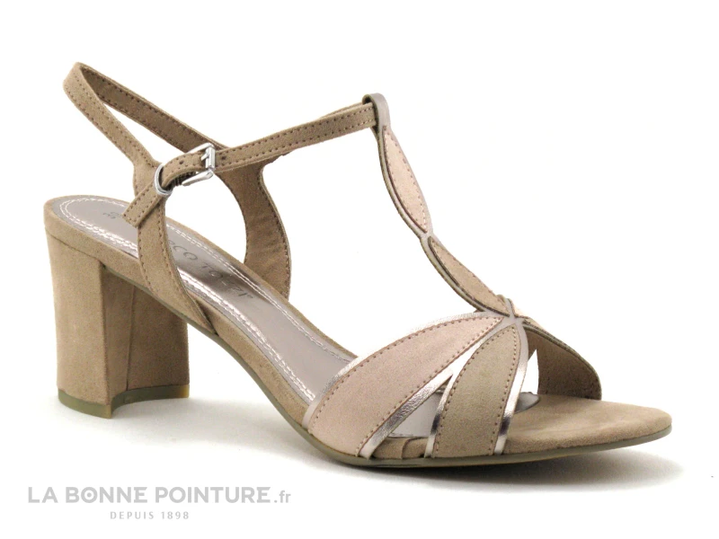 Marco Tozzi 2-28313-26 Nude Comb - Beige Rose - Sandale Talon Haut 4 Marco Tozzi 2-28313-26 Nude Comb - Beige Rose - Sandale Talon Haut – Image 4