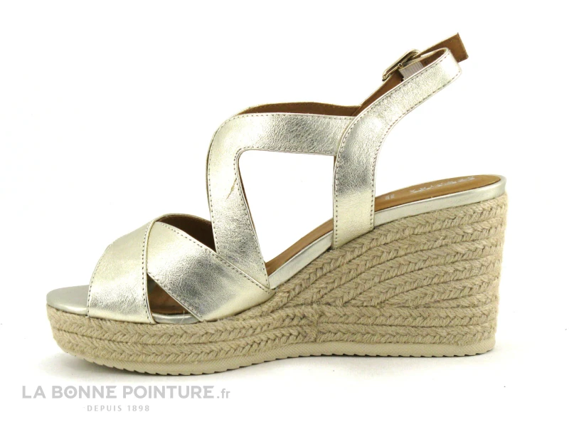 Geox D35GVC PONZA - Sandale Talon Haut Compense - Or Metal 3 Geox D35GVC PONZA - Sandale Talon Haut Compense - Or Metal – Image 3