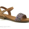Eva Frutos Marron 3090 - Paillettes Multicolores - Sandales Plate Femme