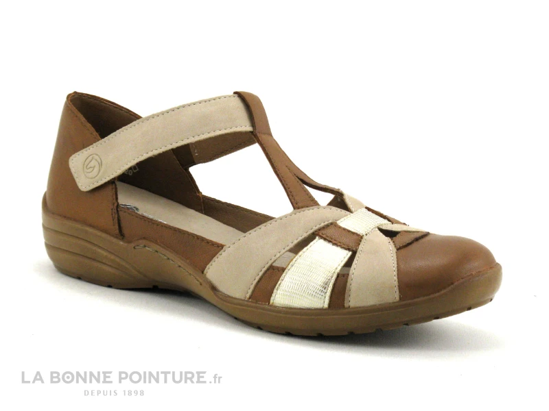 Remonte R7601-24 Marron - Beige - Sandale Bout Ferme - Femme 1 Remonte R7601-24 Marron - Beige - Sandale Bout Ferme - Femme