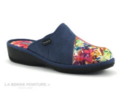 Fargeot PALETTE Fuchsia - Bleu Marine - Pantoufle Mule Confort F