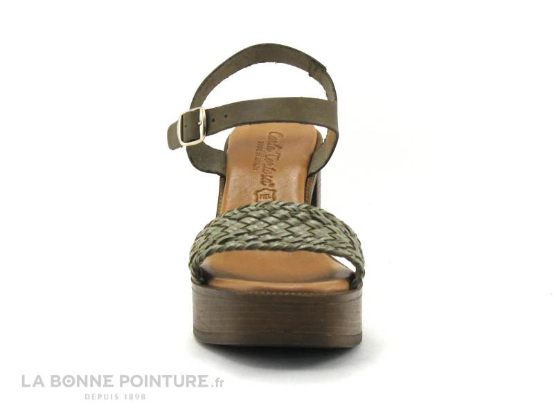 Carla Tortosa 89067 - Sandale Talon Haut Vert Kaki 2 Carla Tortosa 89067 - Sandale Talon Haut Vert Kaki – Image 2