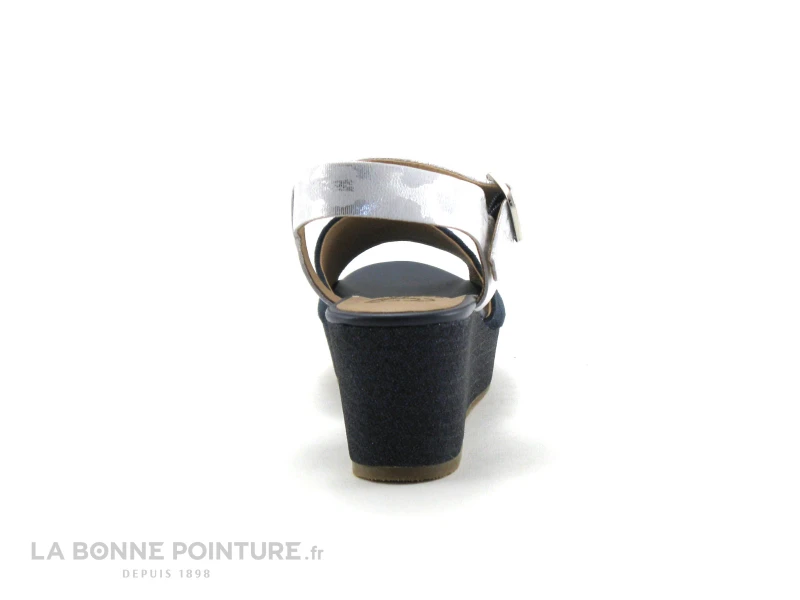 MamZelle PETINA Velours Navy - Acier - CS52T07 - Sandale Compensee 4 MamZelle PETINA Velours Navy - Acier - CS52T07 - Sandale Compensee – Image 4