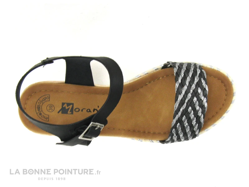 Morans TIRANA Noir Argent - Sandale Compensee 4 Morans TIRANA Noir Argent - Sandale Compensee – Image 4