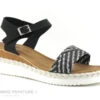 Morans TIRANA Noir Argent - Sandale Compensee
