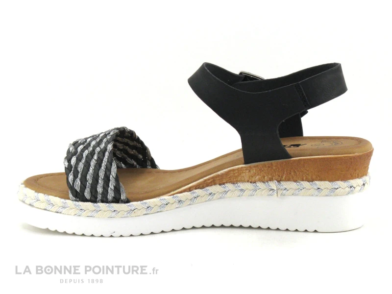 Morans TIRANA Noir Argent - Sandale Compensee 3 Morans TIRANA Noir Argent - Sandale Compensee – Image 3