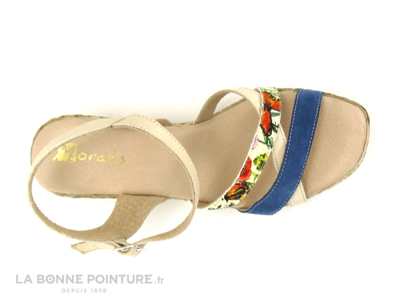 Morans DYVA Beige-Jeans-Imprime - Sandale Talon Compense 3 Morans DYVA Beige-Jeans-Imprime - Sandale Talon Compense – Image 3