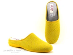 Ouf BESSINE Ocre - Pantoufle Mule Jaune Pois Multicolores