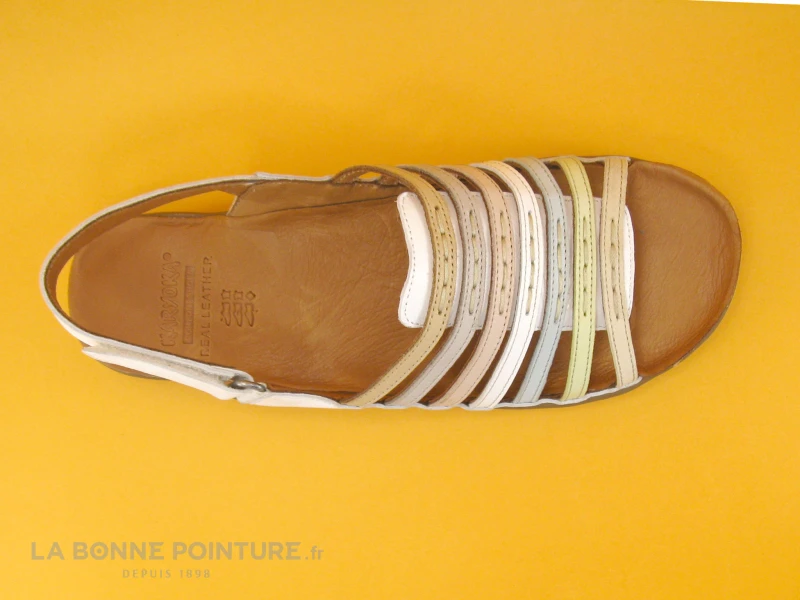 Karyoka ROSE - Blanc - Nu-pieds Confort Femme Cuir Blanc 6 Karyoka ROSE - Blanc - Nu-pieds Confort Femme Cuir Blanc – Image 6