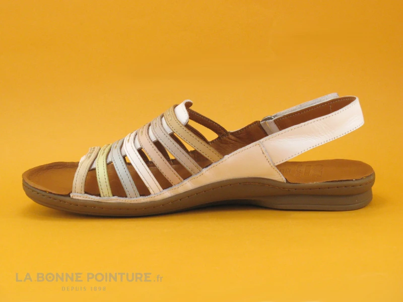 Karyoka ROSE - Blanc - Nu-pieds Confort Femme Cuir Blanc 3 Karyoka ROSE - Blanc - Nu-pieds Confort Femme Cuir Blanc – Image 3