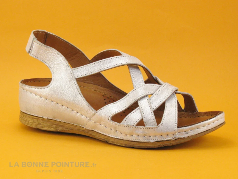 Karyoka PANA Champagne - Sandale Femme Beige - Talon Compense 5 Karyoka PANA Champagne - Sandale Femme Beige - Talon Compense – Image 5