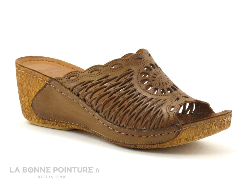 Karyoka GENI Marron - Mule Femme - Talon Compense 1 Karyoka GENI Marron - Mule Femme - Talon Compense