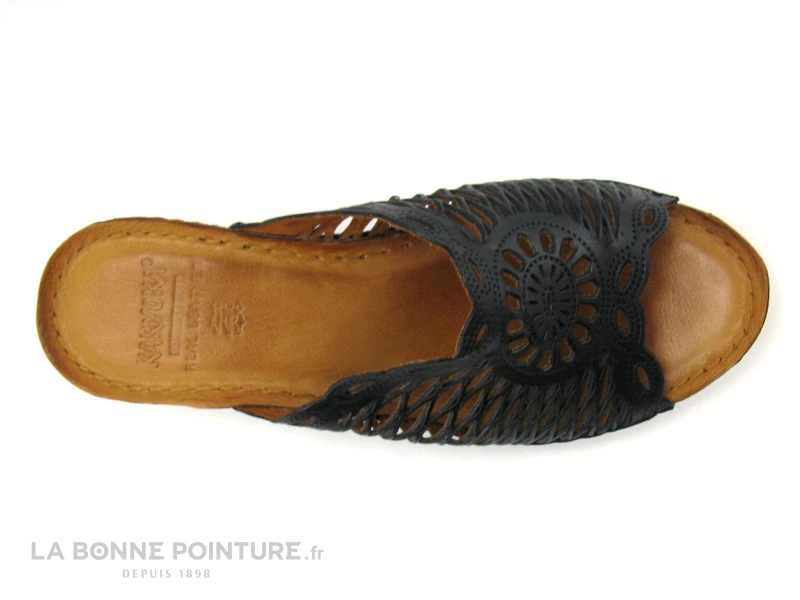 Karyoka GENI Noir - Mule Talon Compense Cuir Noir 5 Karyoka GENI Noir - Mule Talon Compense Cuir Noir – Image 5