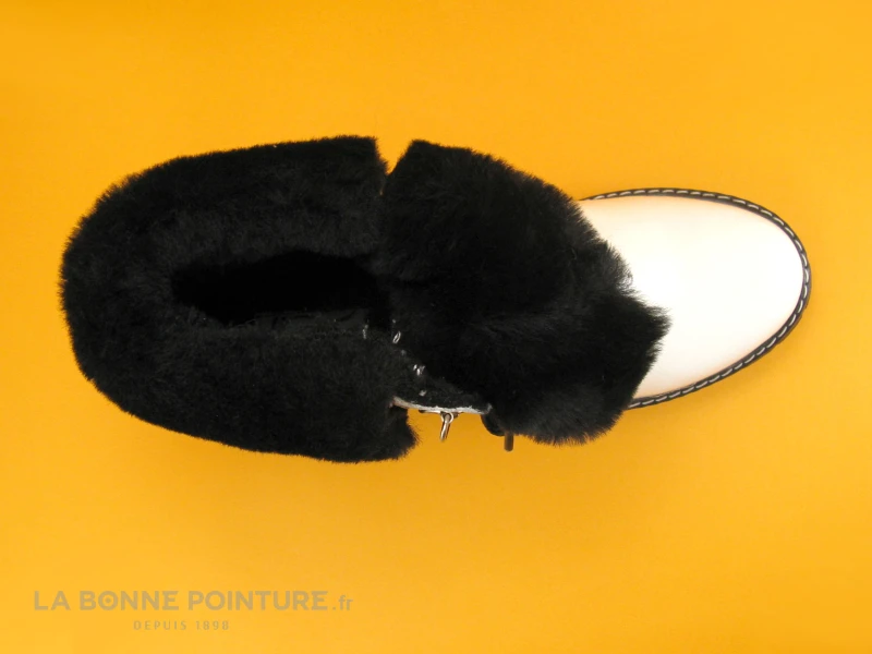 Hooper MULLAN Verni Blanc - Fourrure Noire - Bottine Femme 6 Hooper MULLAN Verni Blanc - Fourrure Noire - Bottine Femme – Image 6