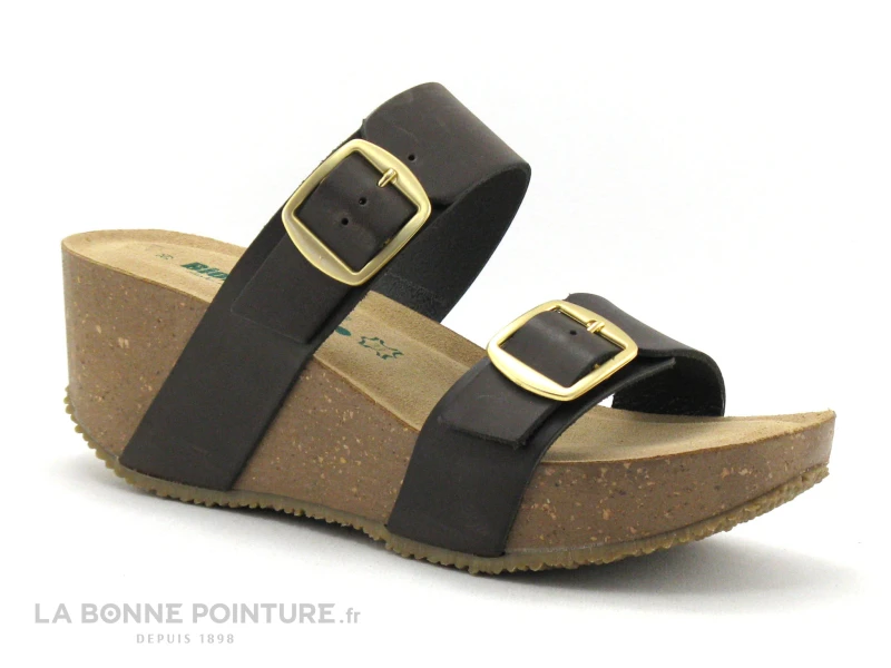 BioNatura 24A2178-I-Goitmo - Mule Cuir Marron Talon Haut Compense 1 BioNatura 24A2178-I-Goitmo - Mule Cuir Marron Talon Haut Compense