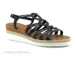The Divine Factory HX4627 Noir - Nu-pieds Compense Femme