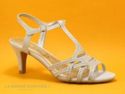 Jane Klain 283999 Silver - Sandale Femme Argent - Talon Haut