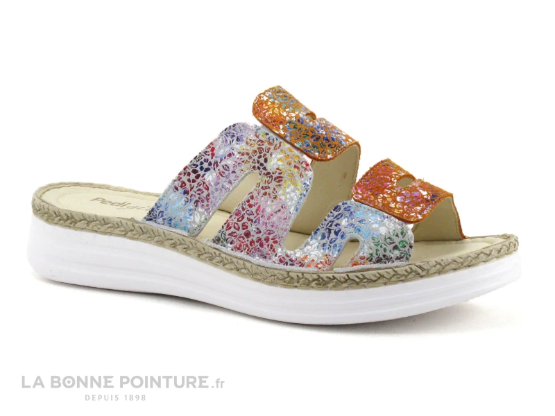 Pedi Girl ZAK Blanc Orange - Mule Femme Semelle Compensee 4 Pedi Girl ZAK Blanc Orange - Mule Femme Semelle Compensee – Image 4