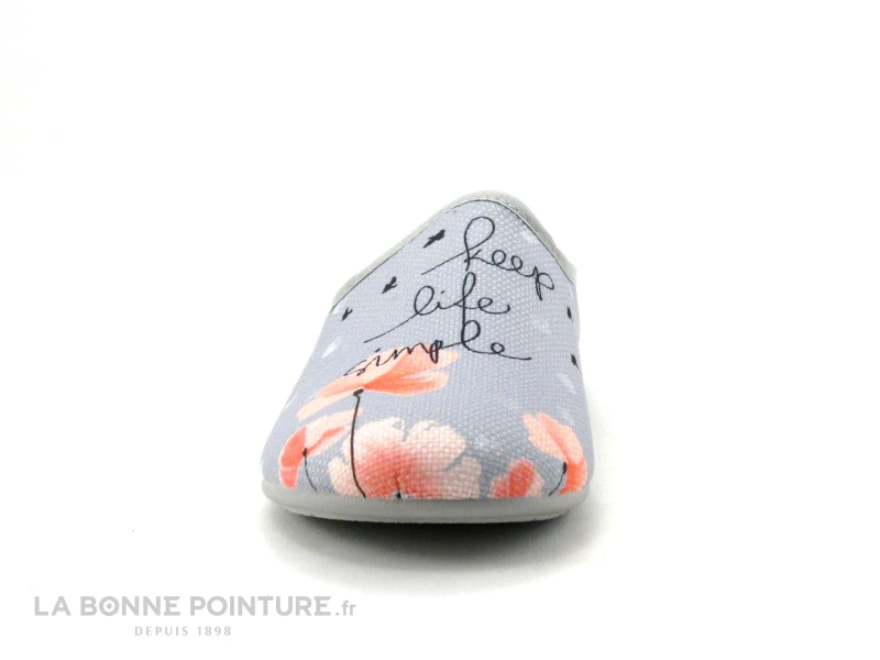 Zels 4513 Gris - Rose - Keep Life Simple - Pantoufle Mule Femme 2 Zels 4513 Gris - Rose - Keep Life Simple - Pantoufle Mule Femme – Image 2