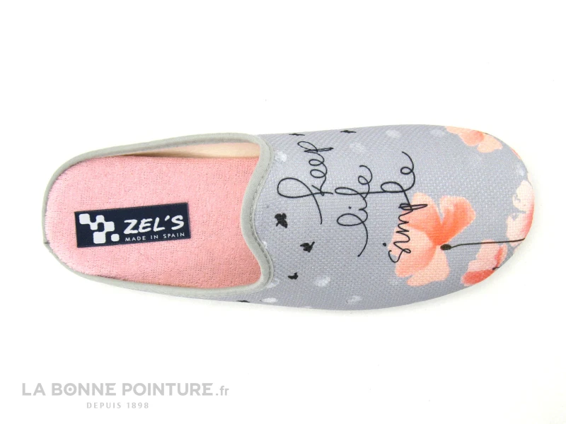 Zels 4513 Gris - Rose - Keep Life Simple - Pantoufle Mule Femme 4 Zels 4513 Gris - Rose - Keep Life Simple - Pantoufle Mule Femme – Image 4