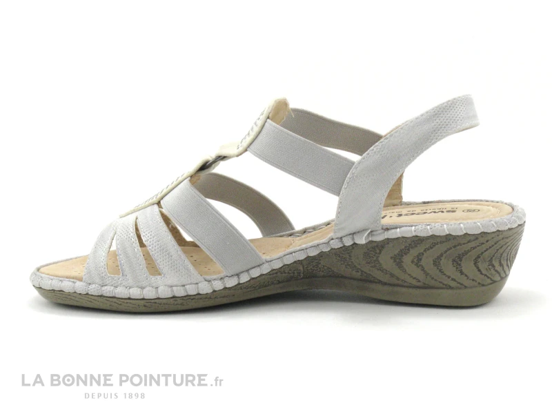 Sweet R MANOCO Blanc Argent - Strasses - Sandale Femme 3 Sweet R MANOCO Blanc Argent - Strasses - Sandale Femme – Image 3